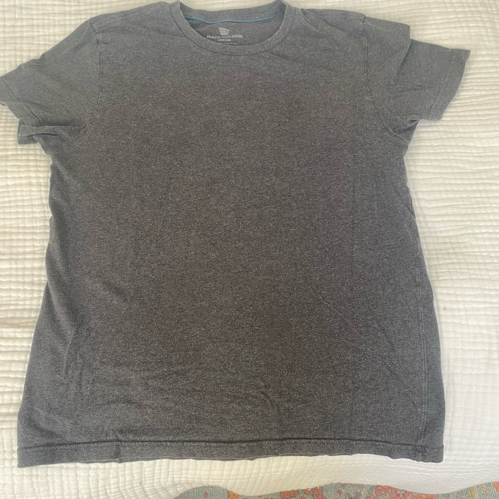 Mack Weldon Pima crew T shirt in dark gray Heather